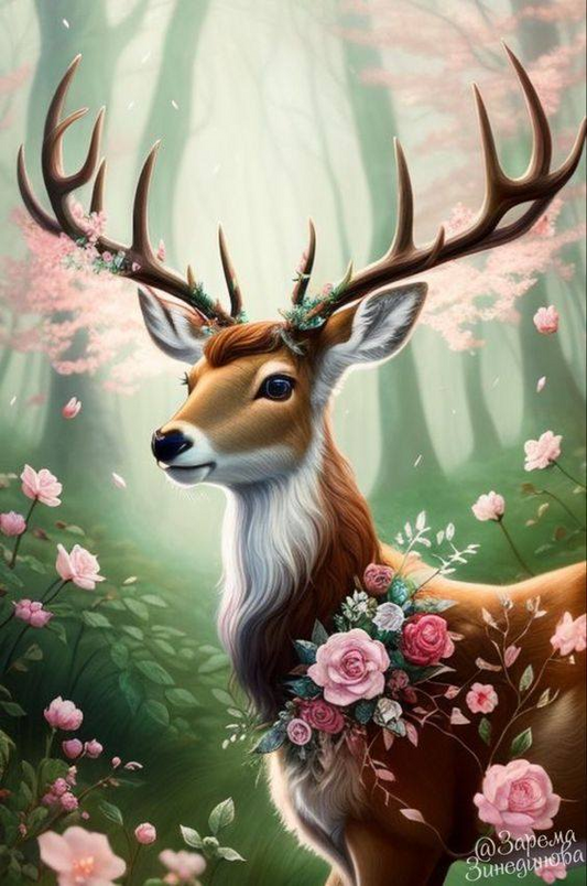 AB Velvet Diamond Painting - Christmas deer