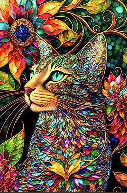 AB Velvet Diamond Painting - Cat