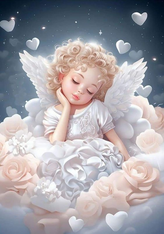 Luxury AB Velvet Diamond Painting Kit -Angel Baby