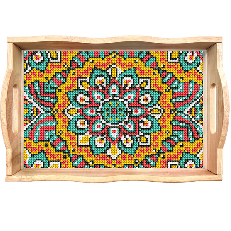 DIY Diamond Painting Decor Wooden Food Tray - Mandala