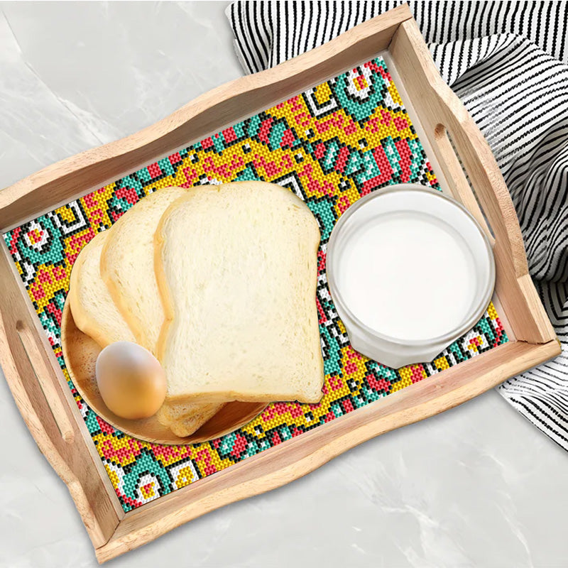 DIY Diamond Painting Decor Wooden Food Tray - Mandala