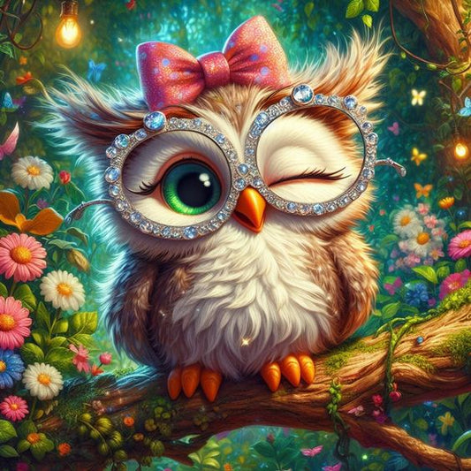 Luxury AB Velvet Diamond Painting Kit -Owl