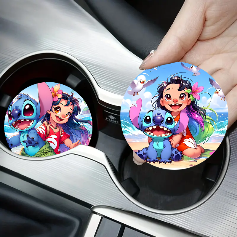 2pc Car Cup Holder Coaster | Cartoon（No diamonds）