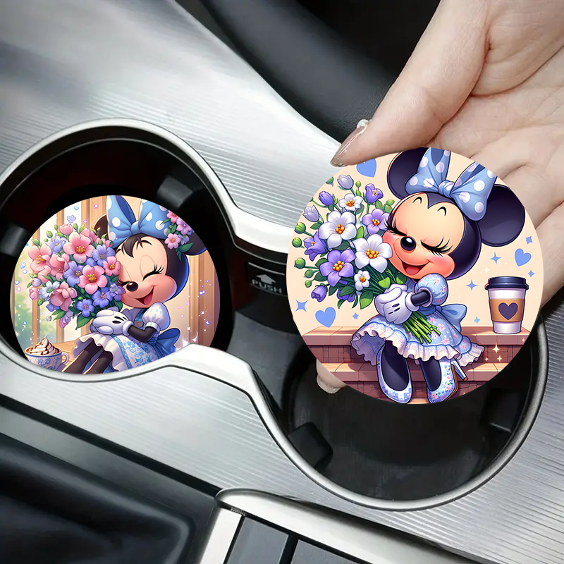 2pc Car Cup Holder Coaster | Cartoon（No diamonds）