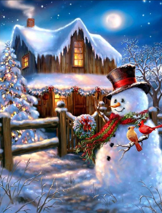 Luxury AB Velvet Diamond Painting Kit -Christmas Snowman