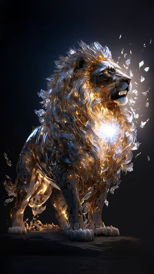 Luxury AB Velvet Diamond Painting Kit -  Crystal lion