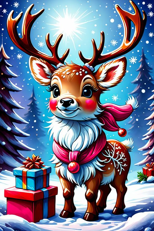 Luxury AB Velvet Diamond Painting Kit -Christmas Deer