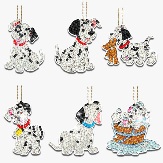 6pcs DIY Diamond Painting Keychain | Dog (Single Side)