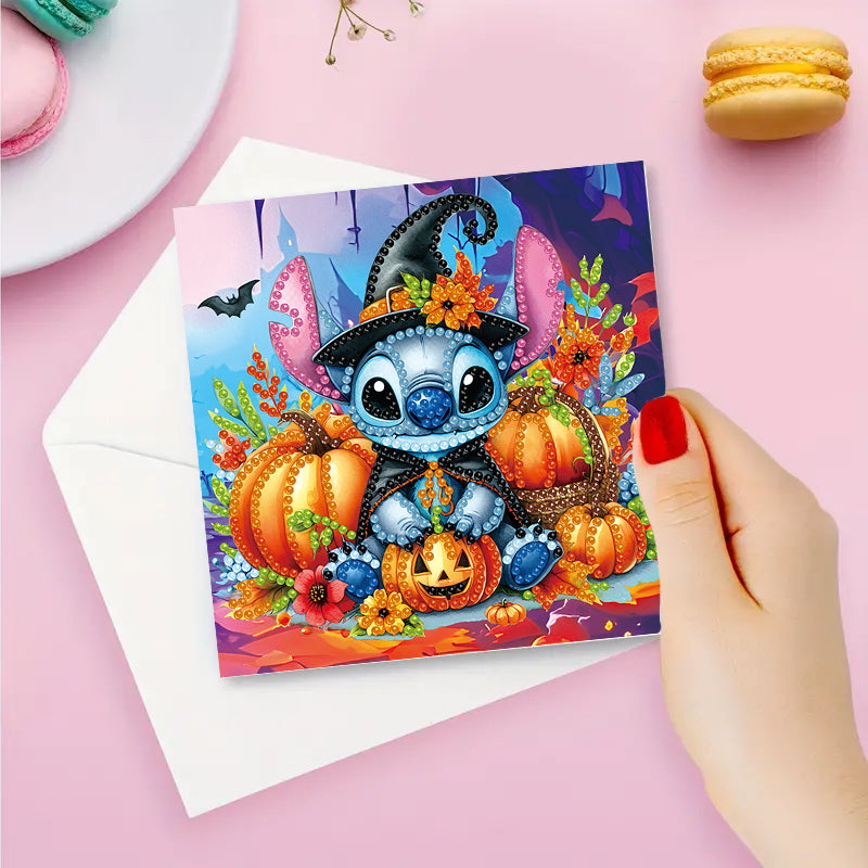 6 Pcs Set DIY Diamond Painting Cartoon Greeting Cards