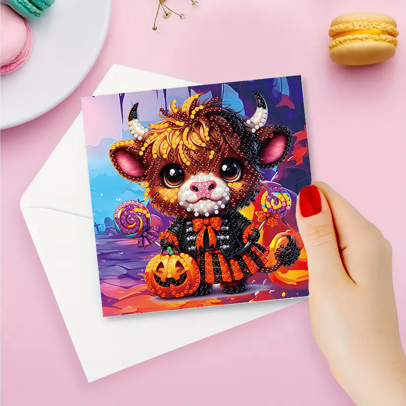 6 Pcs Set DIY Diamond Painting Cartoon Greeting Cards