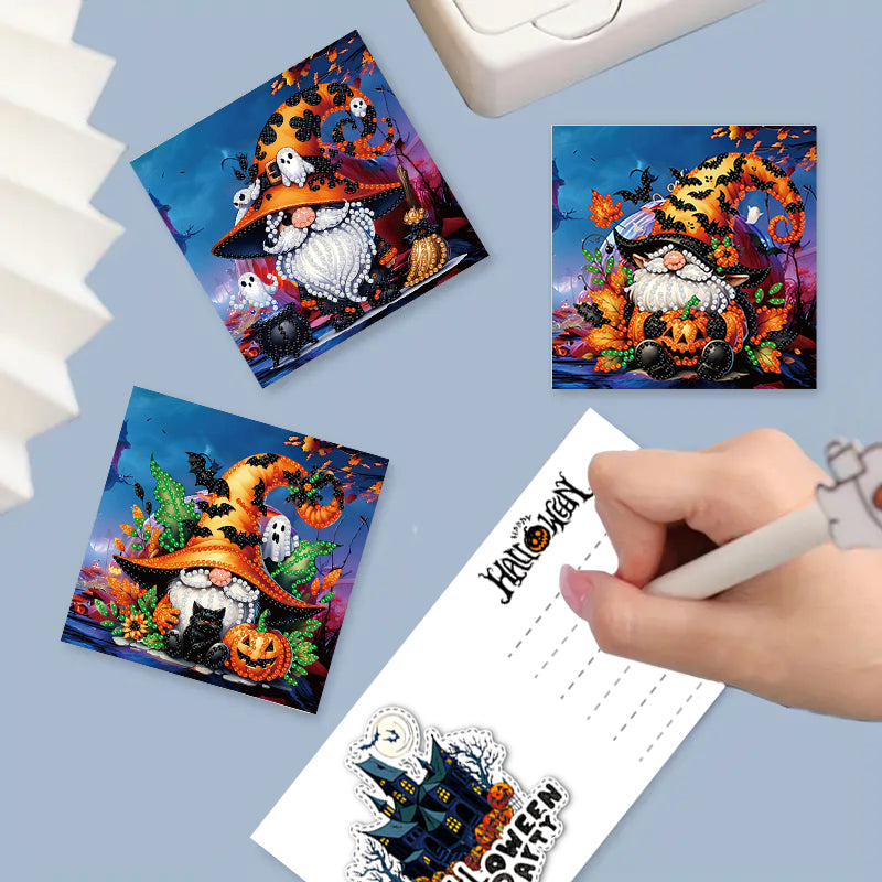 6 Pcs Set DIY Diamond Painting Cartoon Greeting Cards