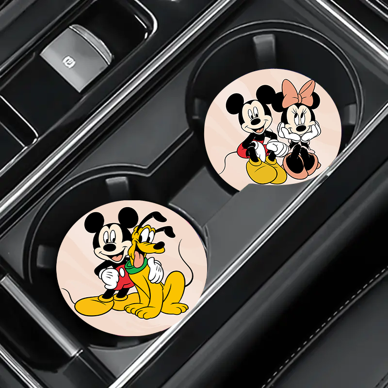 2pc Car Cup Holder Coaster | Cartoon（No diamonds）