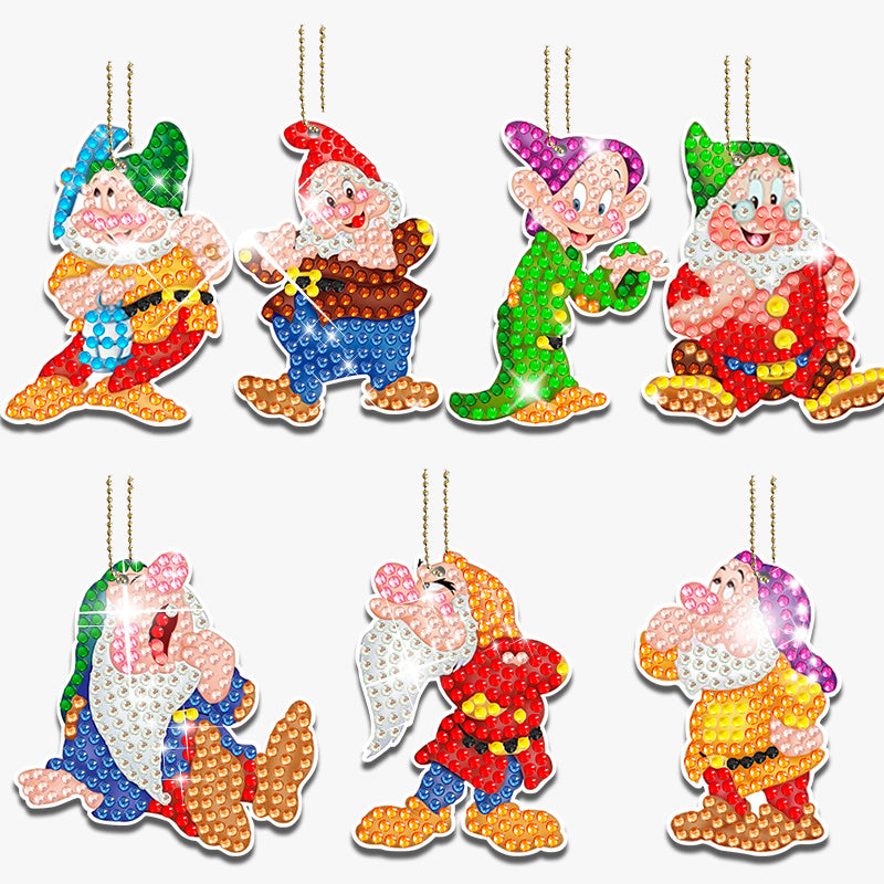 7pcs DIY Diamond Painting Keychain  | Dwarf (Single Side)