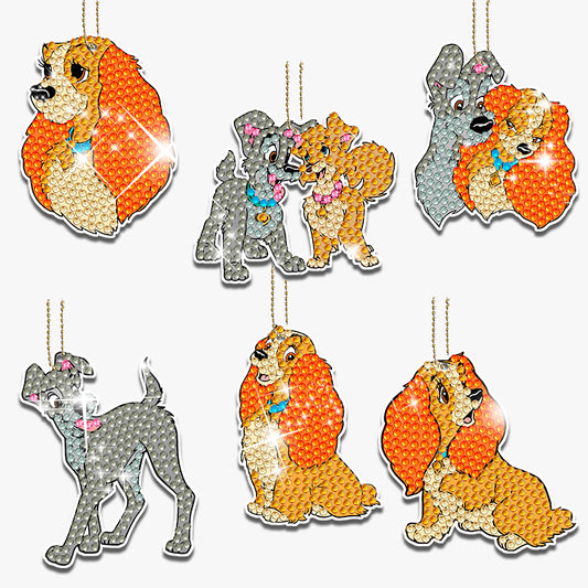 6pcs DIY Diamond Painting Keychain | Cartoon (Single Side)