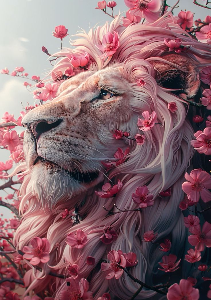 Luxury AB Velvet Diamond Painting Kit -Pink Lion