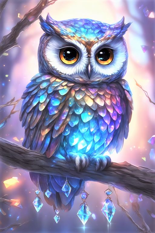 Luxury AB Velvet Diamond Painting Kit -Owl