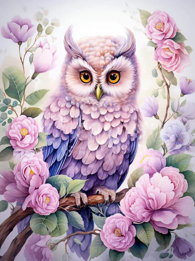 Luxury AB Velvet Diamond Painting Kit -Owl