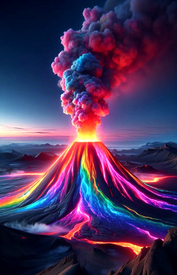 Luxury AB Velvet Diamond Painting Kit -Colorful volcano