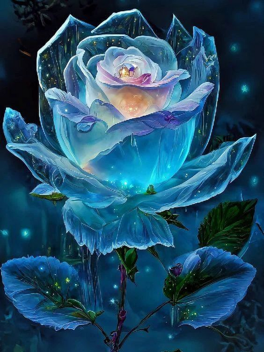 Luxury AB Velvet Diamond Painting Kit -Blue Rose