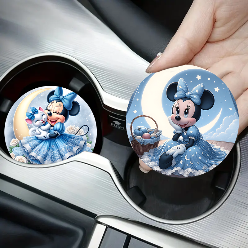 2pc Car Cup Holder Coaster | Cartoon（No diamonds）