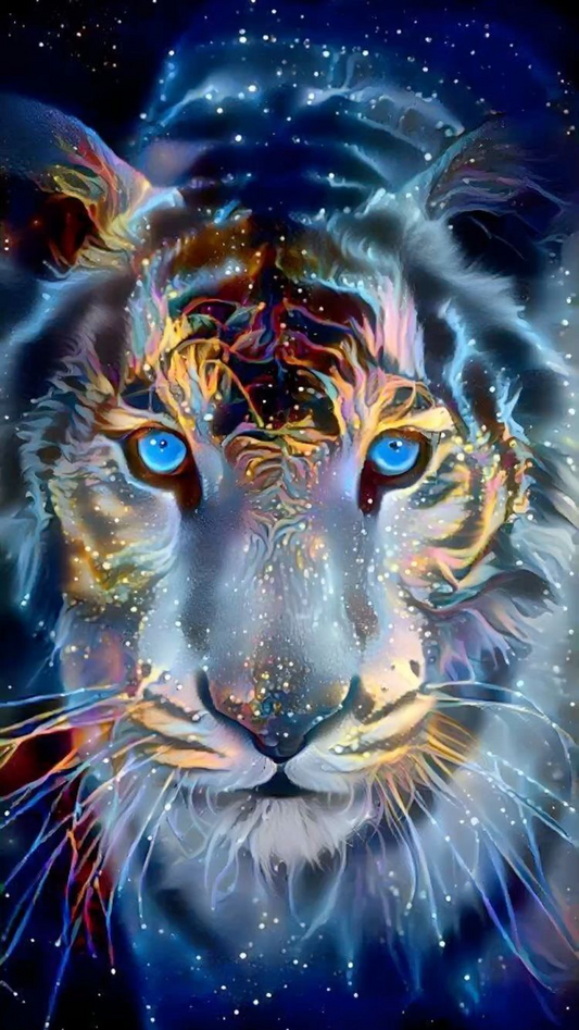 Diamond Painting  - Fluorescent tiger