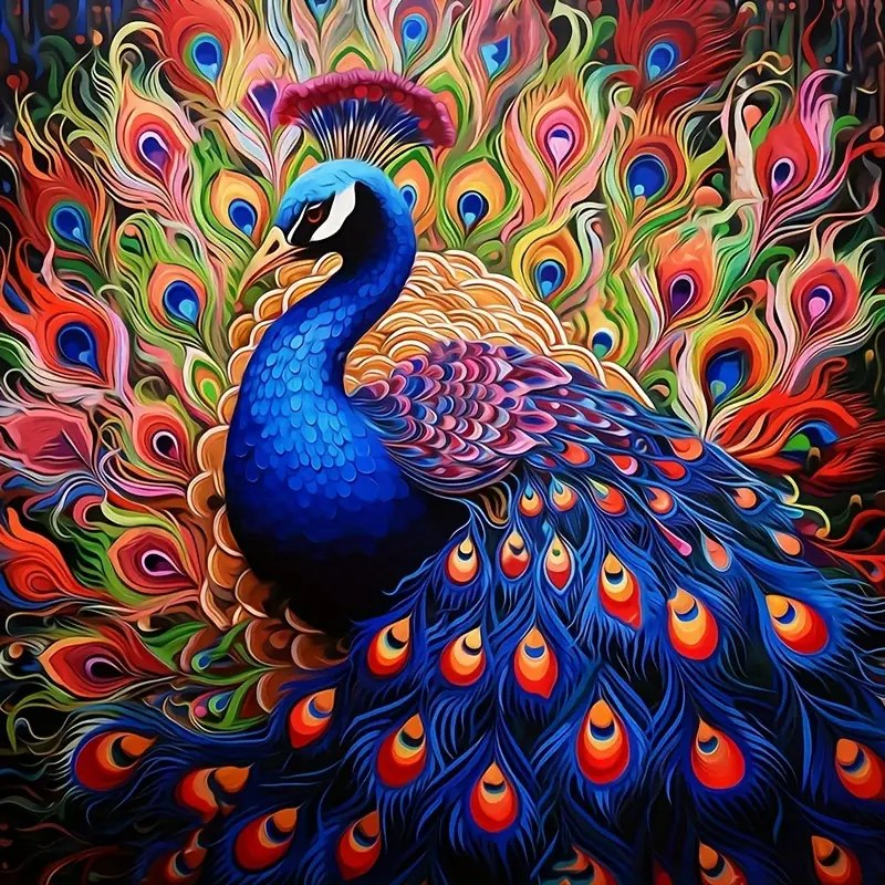 Luxury AB Velvet Diamond Painting Kit -Peacock