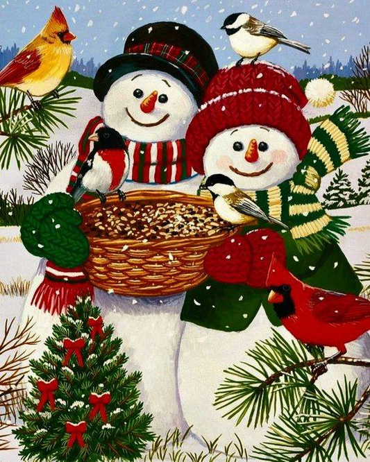 Luxury AB Velvet Diamond Painting Kit -Snowman