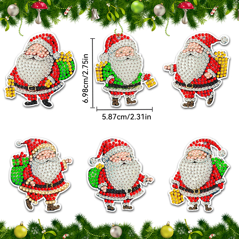 6pcs DIY Diamond Painting Keychain | Santa Claus (Single Side)