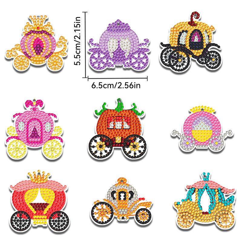 9 pcs DIY Diamond Painting Keychain | Car (single sided)