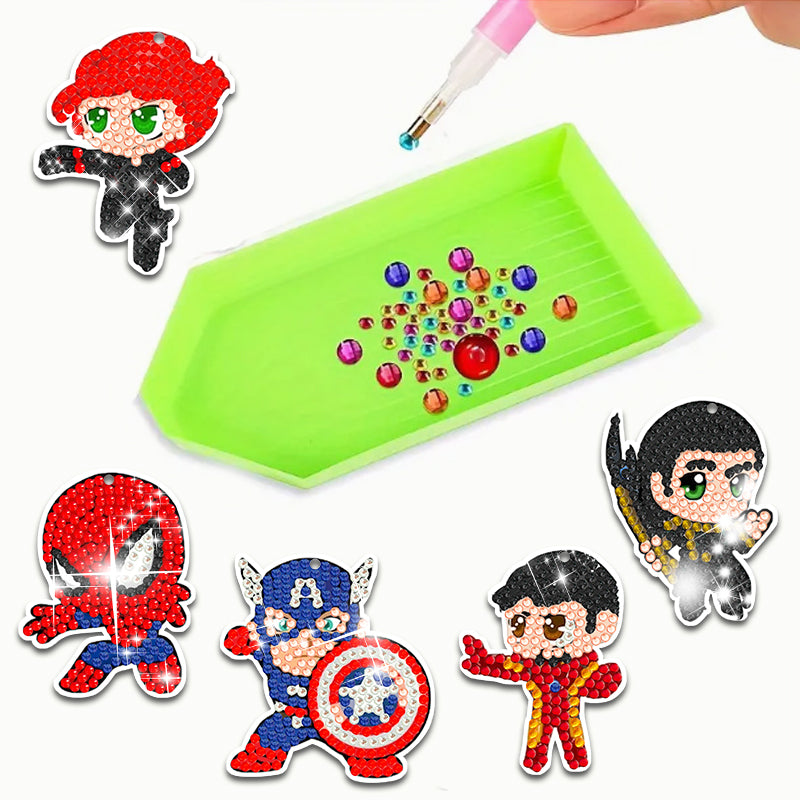 10 pcs DIY Diamond Painting Keychain  | Cartoon (single sided)