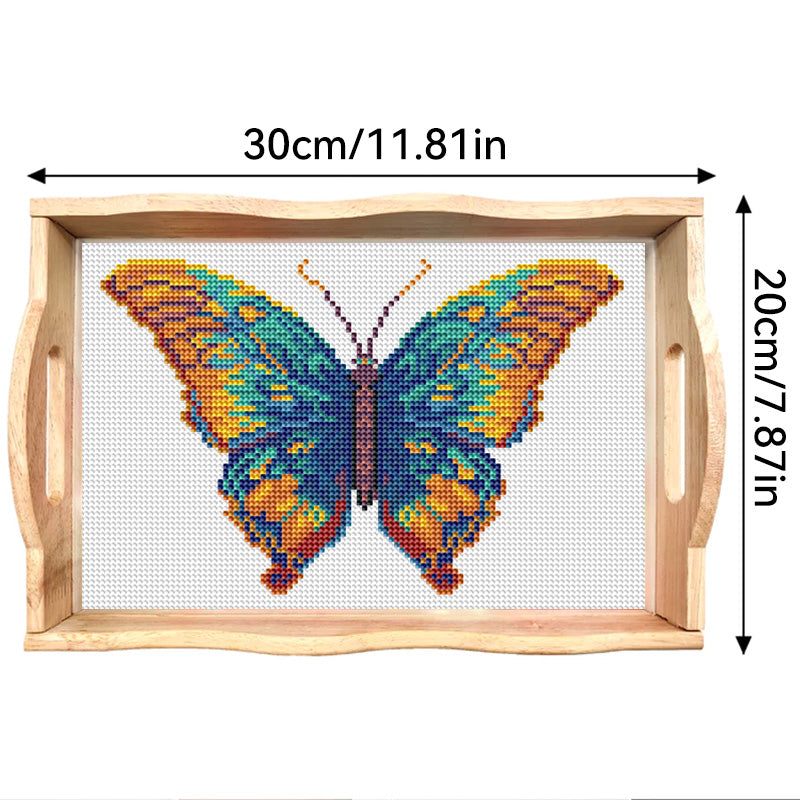 DIY Diamond Painting Decor Wooden Food Tray - Butterfly