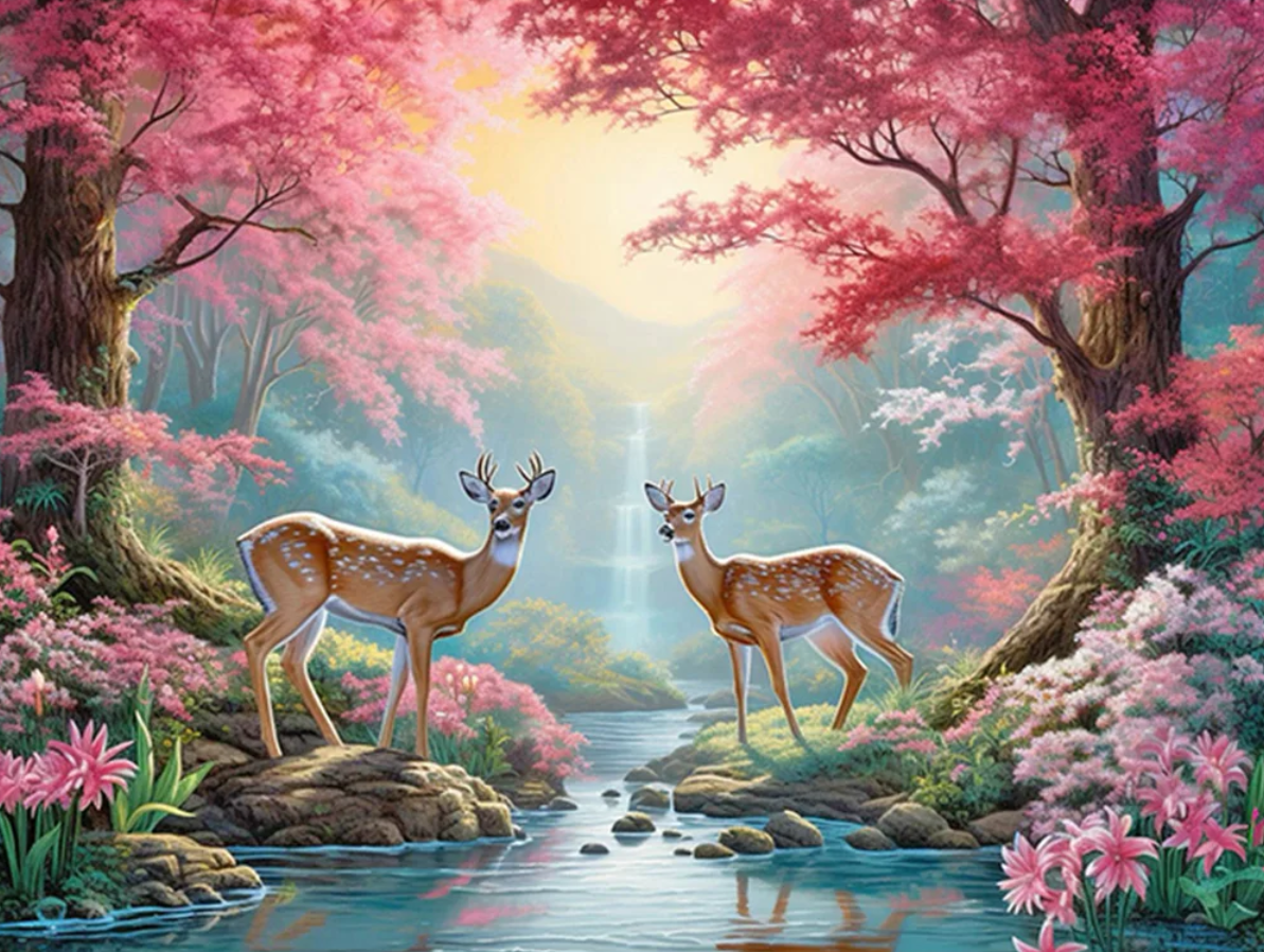 Luxury AB Velvet Diamond Painting Kit -Sika deer