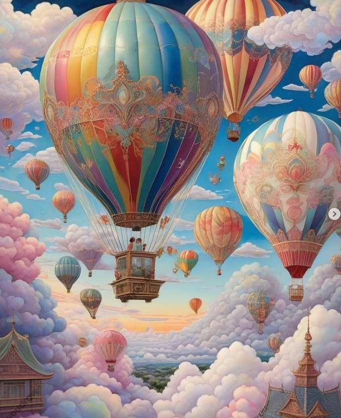 Luxury AB Velvet Diamond Painting Kit -Hot air balloon