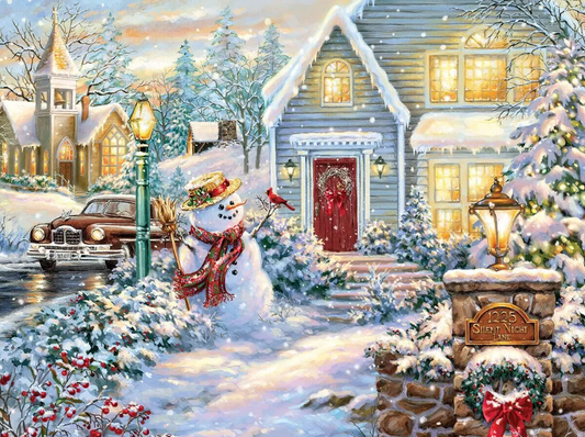 Luxury AB Velvet Diamond Painting Kit -Christmas Snowman