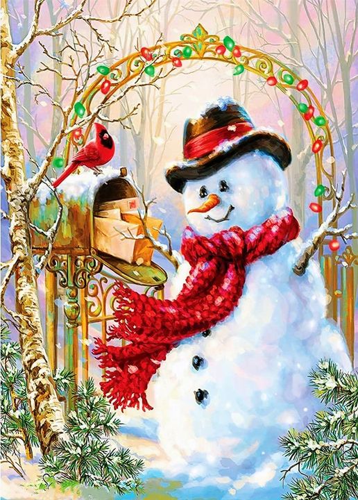 Luxury AB Velvet Diamond Painting Kit - Snowman