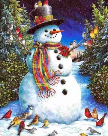 Luxury AB Velvet Diamond Painting Kit -Snowman