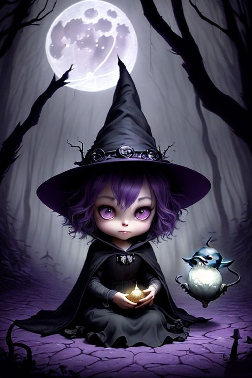 Luxury AB Velvet Diamond Painting Kit -Little witch