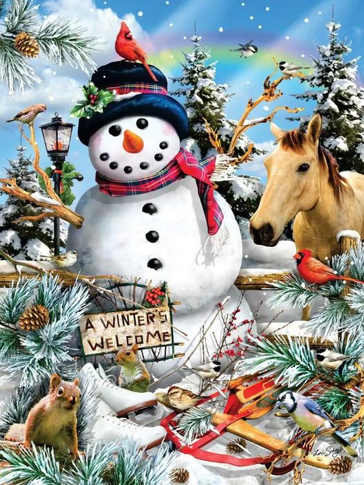 Luxury AB Velvet Diamond Painting Kit -Snowman