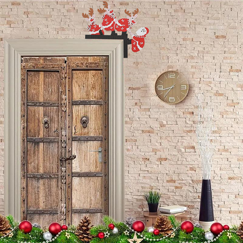 DIY Diamond Door Frame Decoration - Christmas