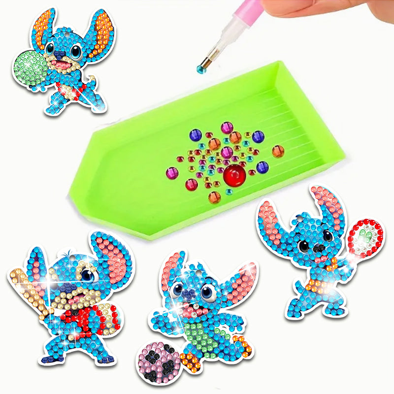 6pcs DIY Diamond Painting Keychain | Cartoon (Single Side)