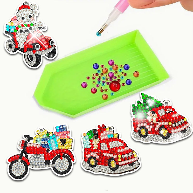 12pcs DIY Diamond Painting Keychain | Christmas (Single Side)