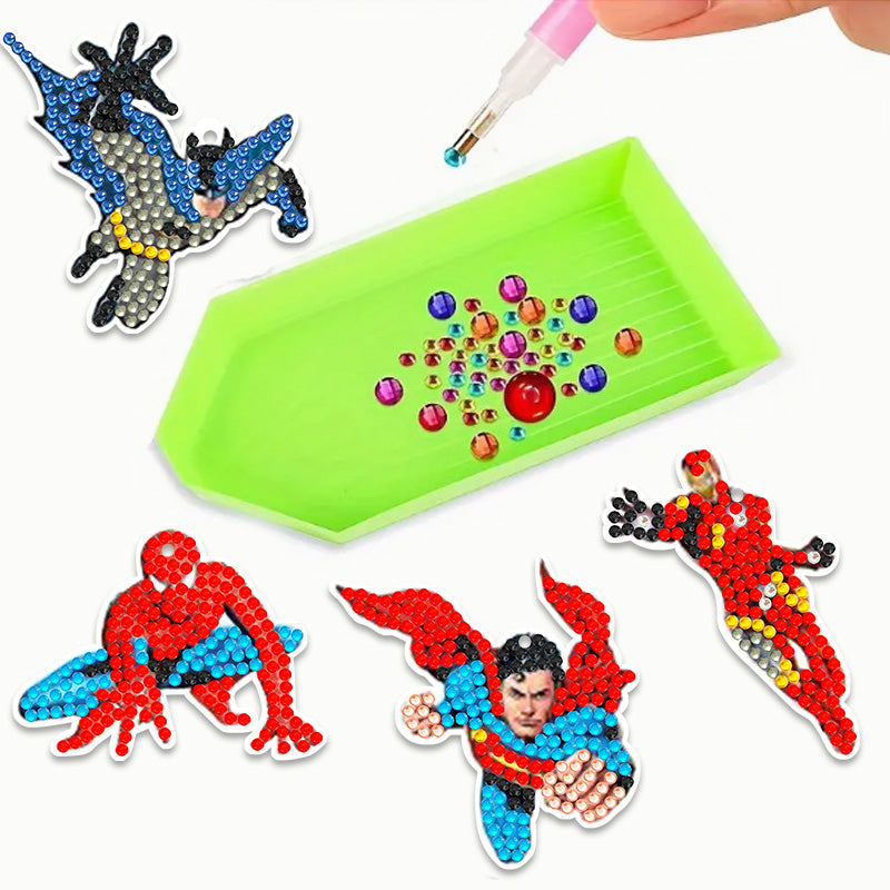 6pcs DIY Diamond Painting Keychain | Cartoon (Single Side)