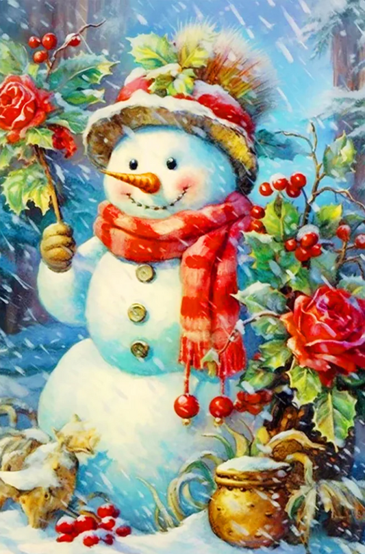 Luxury AB Velvet Diamond Painting Kit -Snowman