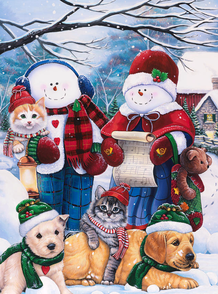 Luxury AB Velvet Diamond Painting Kit -Snowman