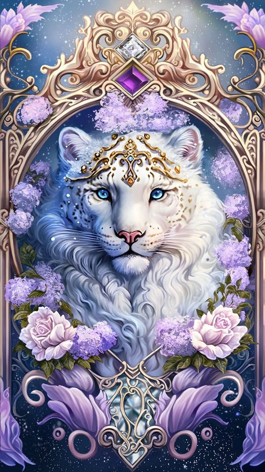 Luxury AB Velvet Diamond Painting Kit -White Tiger