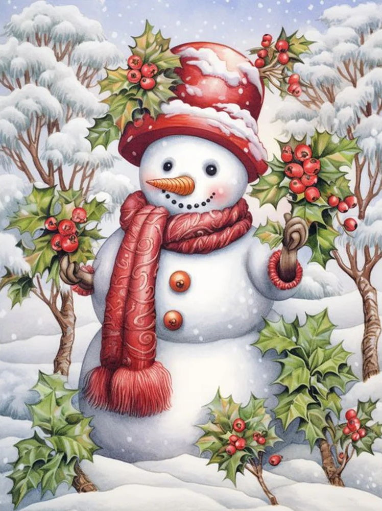 Luxury AB Velvet Diamond Painting Kit -Snowman