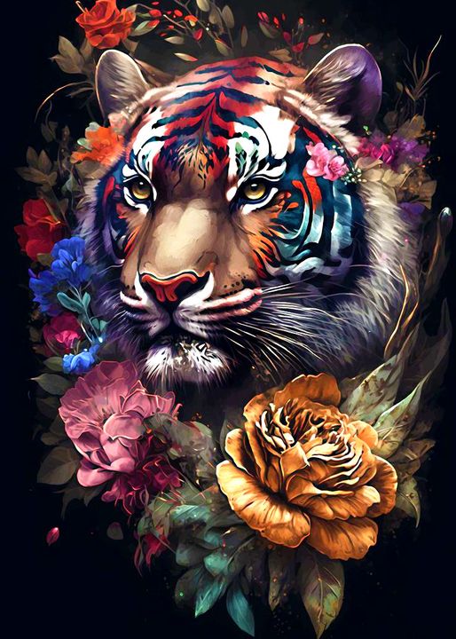 Luxury AB Velvet Diamond Painting Kit -Tiger