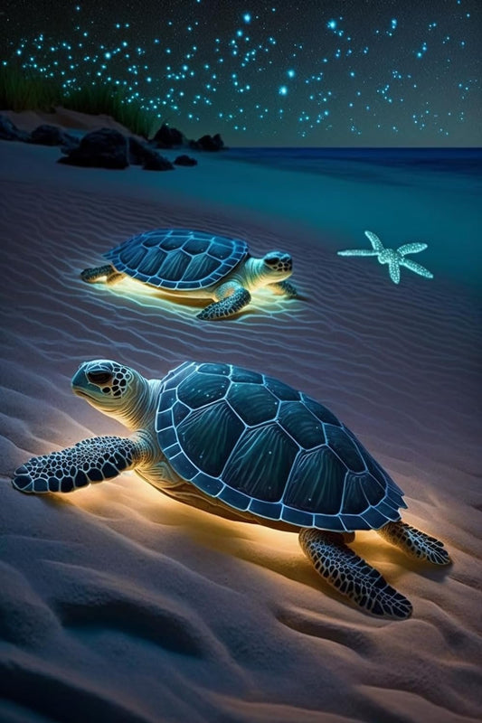 Luxury AB Velvet Diamond Painting Kit -Sea turtle