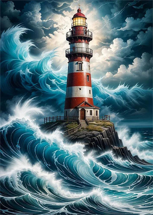 Luxury AB Velvet Diamond Painting Kit -Lighthouse