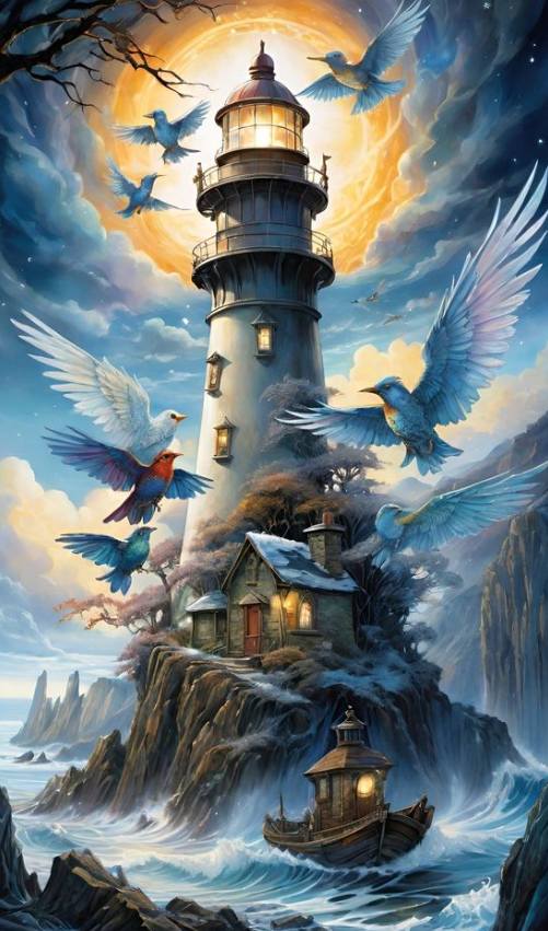 Luxury AB Velvet Diamond Painting Kit -Lighthouse